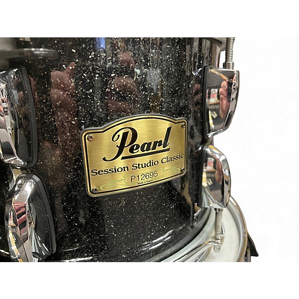 Used Pearl 4 Piece Session Studio Classic Black Sparkle Drum Kit