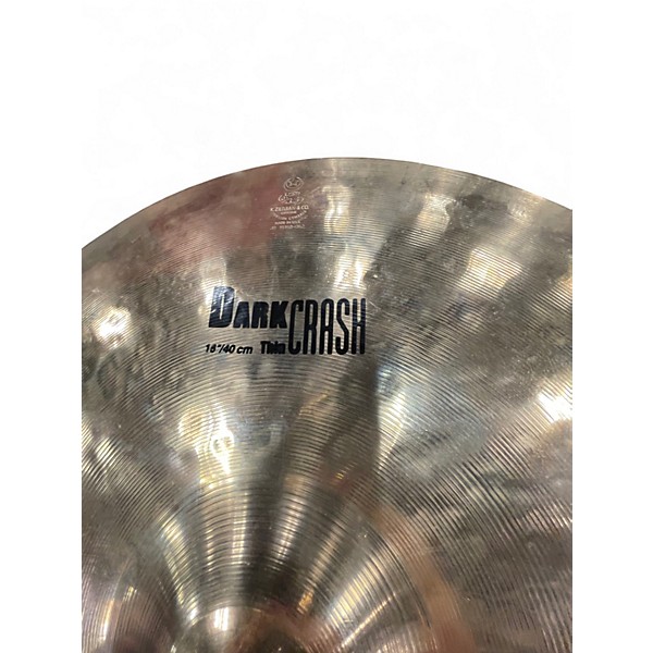 Used Zildjian 16in K Thin Dark Crash Brilliant Cymbal