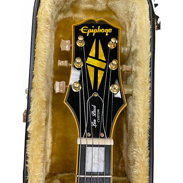 Used Epiphone Joe Bonamassa Les Paul Custom Black Beauty Ebony Solid Body Electric Guitar