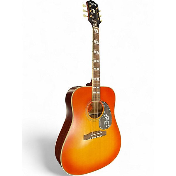 Used Epiphone Inspired by Gibson Hummingbird Aged Cherry Sunburst Acoustic Electric Guitar