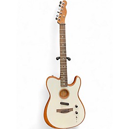 Used Fender Acoustasonic Player Telecaster Artic White Acoustic Electric Guitar
