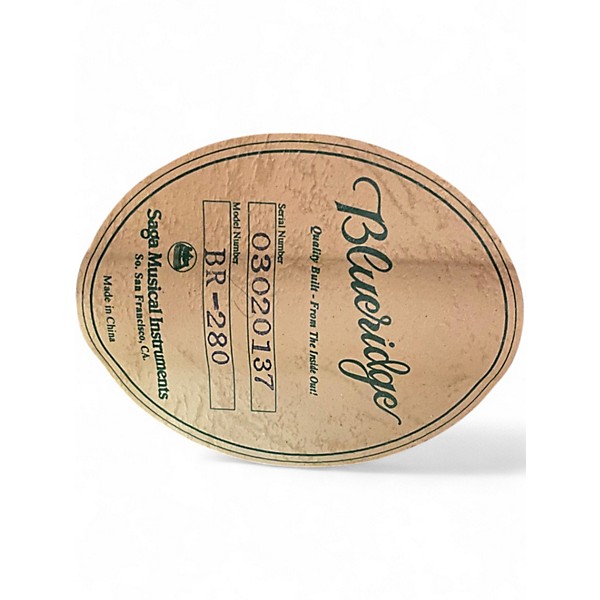 Used Blueridge BR 280 Solid Brazilian Rosewood  Natural Acoustic Guitar