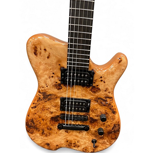 Used Kiesel Allan Holdsworth Signature Poplar Burl Cap Natural Solid Body Electric Guitar
