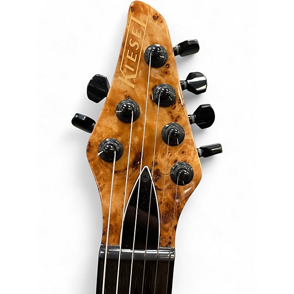 Used Kiesel Allan Holdsworth Signature Poplar Burl Cap Natural Solid Body Electric Guitar