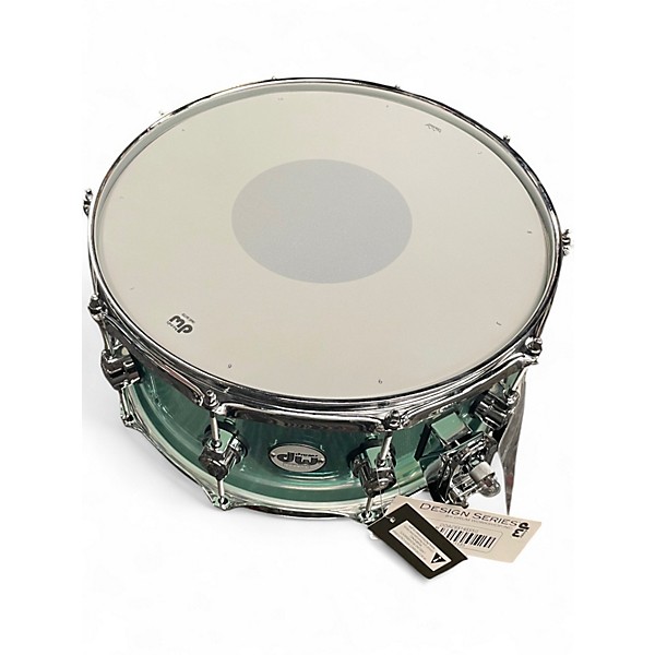 Used DW 6.5X12 Design Series Acrylic Snare Drum Sea Glass Drum