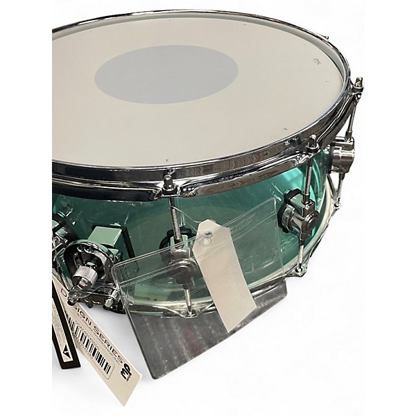 Used DW 6.5X12 Design Series Acrylic Snare Drum Sea Glass Drum