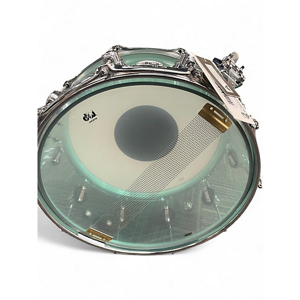 Used DW 6.5X12 Design Series Acrylic Snare Drum Sea Glass Drum
