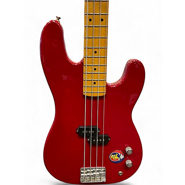 Used Squier  II Precision Bass (Korea) Red Electric Bass Guitar
