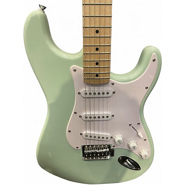 Used Squier Standard Stratocaster Surf Green Solid Body Electric Guitar