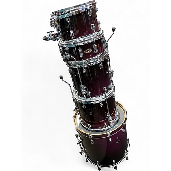 Used Ludwig 5 Piece Epic X-Over Burgundy Fade Drum Kit