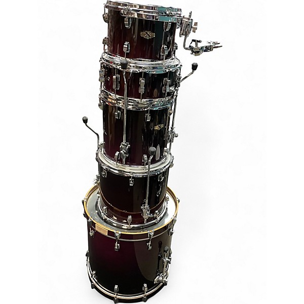 Used Ludwig 5 Piece Epic X-Over Burgundy Fade Drum Kit