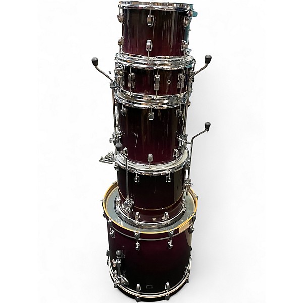 Used Ludwig 5 Piece Epic X-Over Burgundy Fade Drum Kit