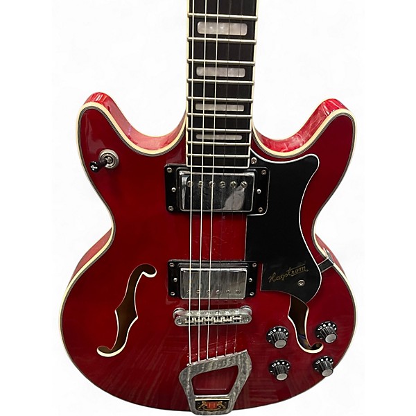 Used Hagstrom ALVAR Trans Red Hollow Body Electric Guitar