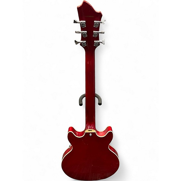 Used Hagstrom ALVAR Trans Red Hollow Body Electric Guitar