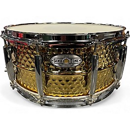 Used Pearl 14X6.5 Sensitone Snare Gold Plated Hammered Brass Drum