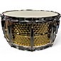 Used Pearl 14X6.5 Sensitone Snare Gold Plated Hammered Brass Drum