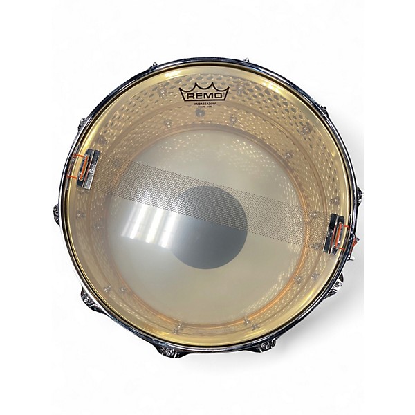 Used Pearl 14X6.5 Sensitone Snare Gold Plated Hammered Brass Drum