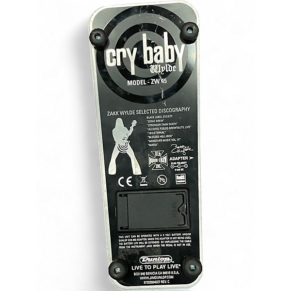 Used Dunlop ZW45 Zakk Wylde Signature Cry Baby Wah Effect Pedal