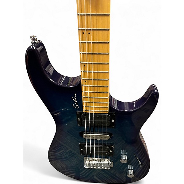 Used Godin Freeway Classic Blue Transparent Quilt Solid Body Electric Guitar