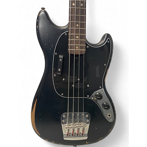 Used Fender JMJ Road Worn Mustang Bass Black Electric Bass Guitar