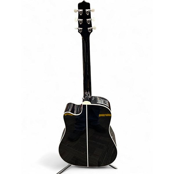 Used Takamine EF341DLX Black Acoustic Electric Guitar