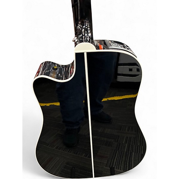 Used Takamine EF341DLX Black Acoustic Electric Guitar