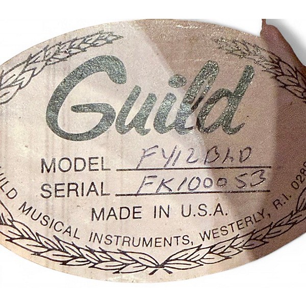 Vintage 1980 Guild F412BLD Natural 12 String Acoustic Guitar