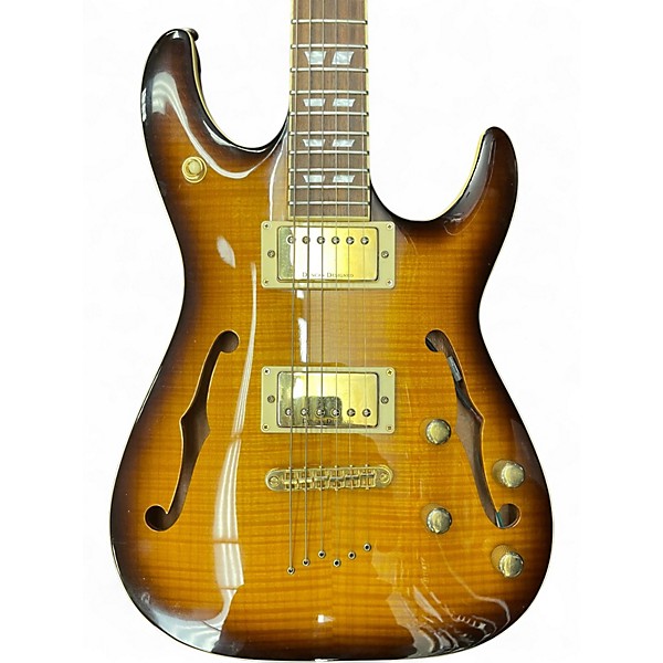 Used Schecter Guitar Research CSH-1 Sunburst Hollow Body Electric Guitar