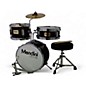 Used Mendini By Cecilio 4 Piece JUNIOR DRUM SET Black Drum Kit thumbnail
