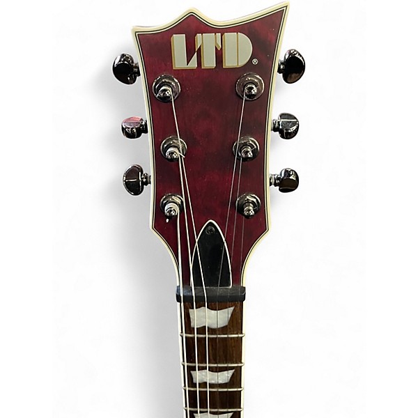 Used ESP LTD EC401QM Black Cherry Solid Body Electric Guitar