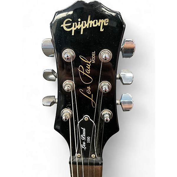 Used Epiphone Les Paul 100 Bolt On Black Solid Body Electric Guitar