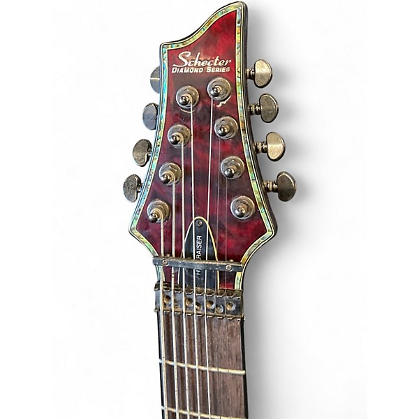 Used Schecter Guitar Research Diamond Series PT Satin Red Solid Body Electric Guitar