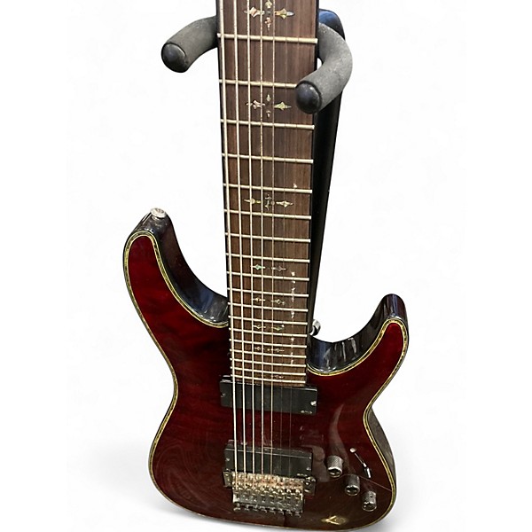 Used Schecter Guitar Research Diamond Series PT Satin Red Solid Body Electric Guitar