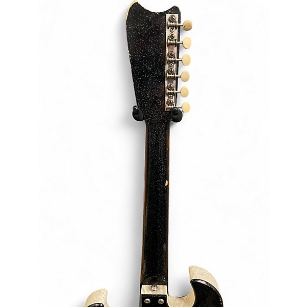 Vintage 1960s Silvertone 1446 Black Sparkle Solid Body Electric Guitar