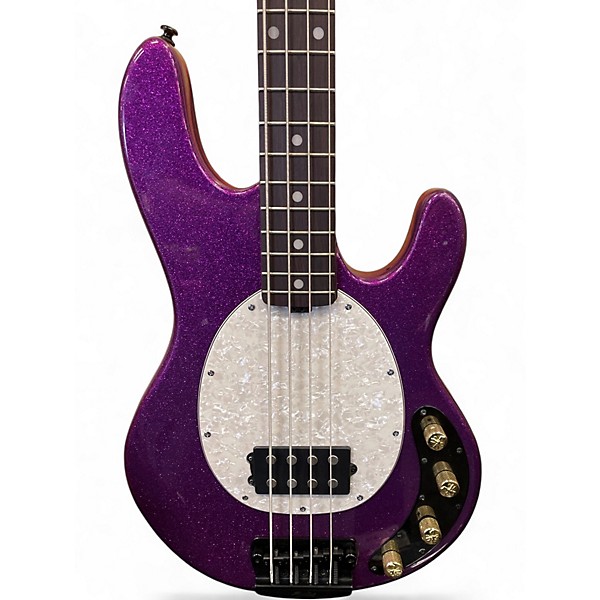 Used Sterling by Music Man Stingray Ray34 Purple Sparkle Electric Bass Guitar