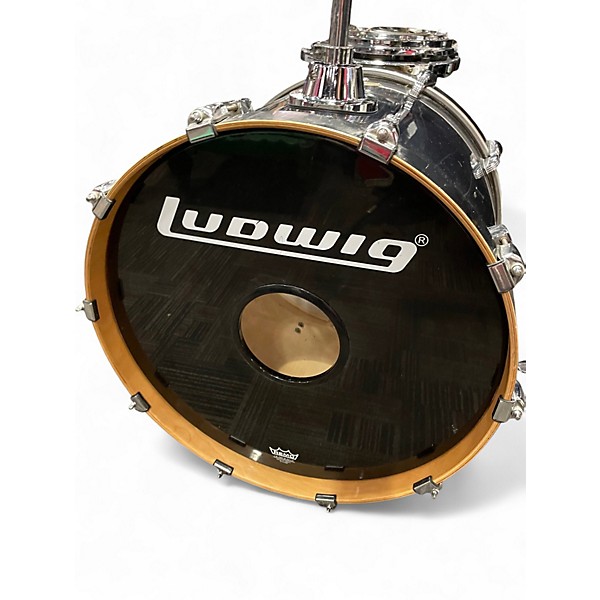 Used Ludwig 4 Piece Accent Black Drum Kit