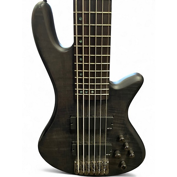 Used Schecter Guitar Research Stiletto Studio 6 String Black Electric Bass Guitar