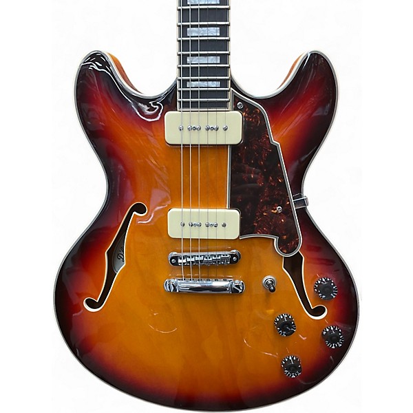 Used D'Angelico Premier Series DC Tobacco Burst Hollow Body Electric Guitar
