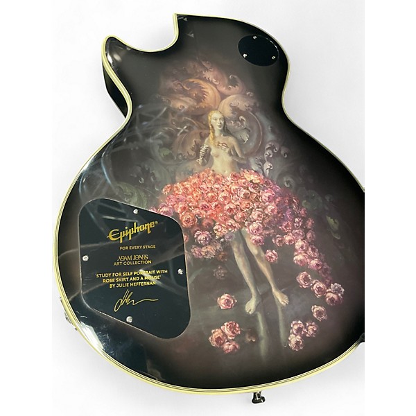 Used Epiphone LES PAUL CUSTOM ADAM JONES ART Silverburst Solid Body Electric Guitar