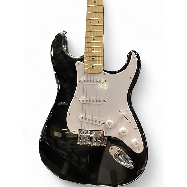 Used Squier STRATOCASTER BLACK Solid Body Electric Guitar