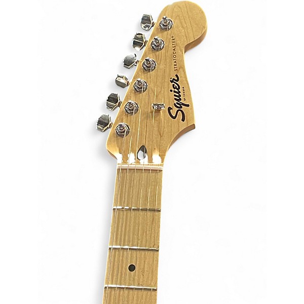 Used Squier STRATOCASTER BLACK Solid Body Electric Guitar