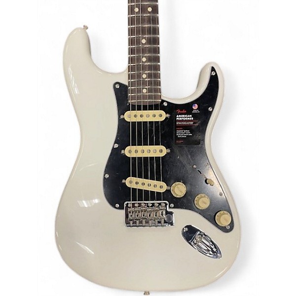 Used Fender American Performer Stratocaster SSS White Solid Body Electric Guitar