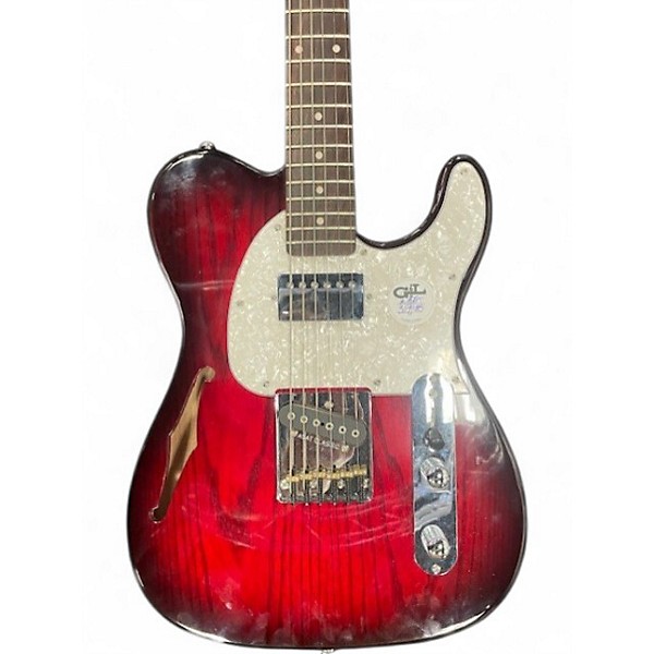Used G&L ASAT Classic Thinline Crimson Red Trans Hollow Body Electric Guitar
