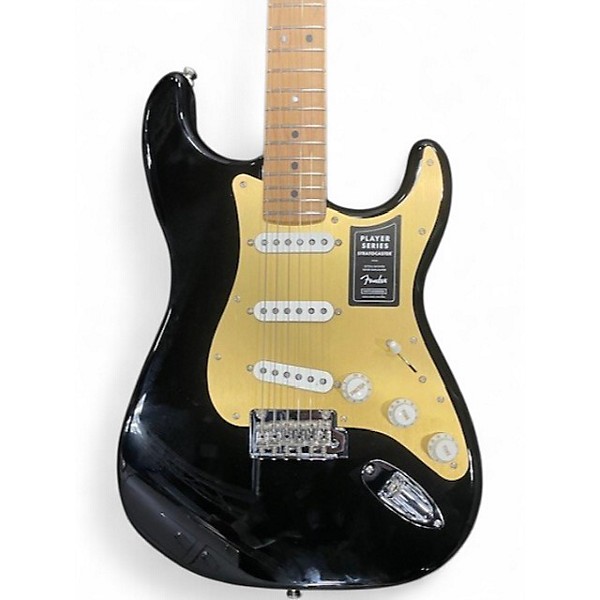 Used Fender Player Stratocaster Black Solid Body Electric Guitar