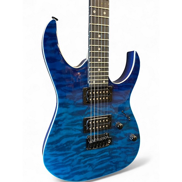 Used Ibanez GIO GRG120QASP GRG Series Transparent Blue Gradation Solid Body Electric Guitar