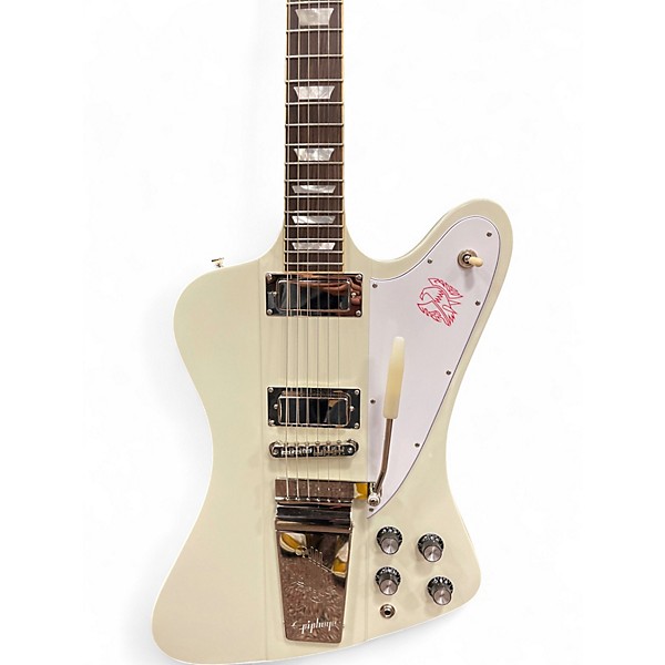 Used Epiphone Epiphone 1963 Firebird V Maestro Vibrola Polar White Solid Body Electric Guitar