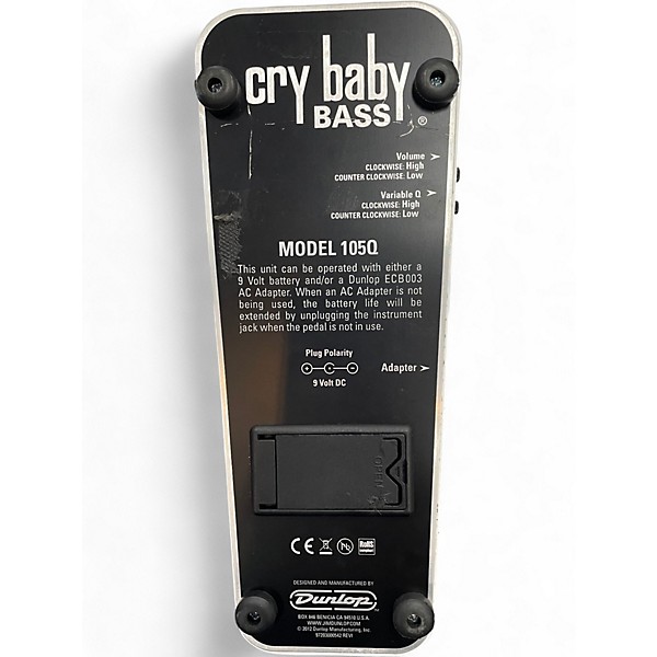 Used Dunlop 105Q Cry Baby Bass Wah Bass Effect Pedal