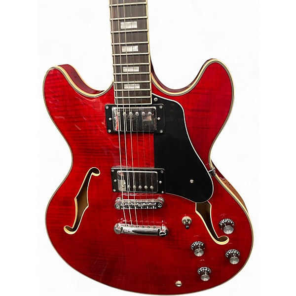 Used Sire H7 LARRY CARLTON SEE THRU RED Hollow Body Electric Guitar