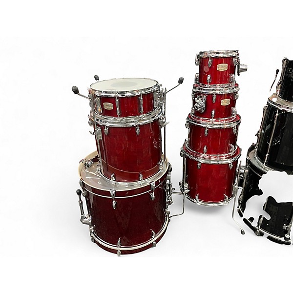 Used Yamaha 7 Piece STAGE CUSTOM BIRCH-7 PIECE SHELLS CRANBERRY RED Drum Kit
