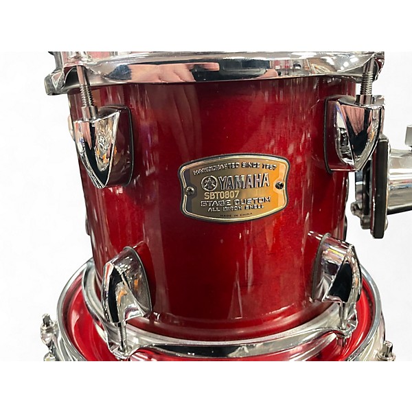 Used Yamaha 7 Piece STAGE CUSTOM BIRCH-7 PIECE SHELLS CRANBERRY RED Drum Kit